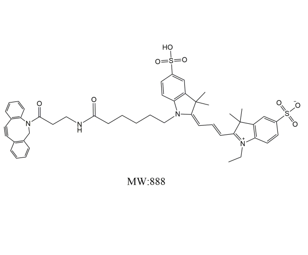 Sulfo-Cy3-DBCO，二苯基环辛炔-水溶性菁染料CY3