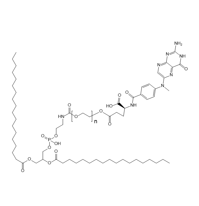 DSPE-PEG-FA，1,2-二硬脂酰-sn-甘油-3-磷酰乙醇胺-聚乙二醇-