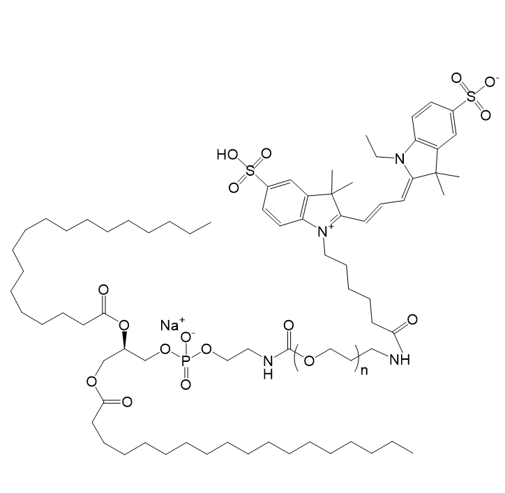 DSPE-PEG-CY3，磷脂-聚乙二醇-三甲川菁类染料