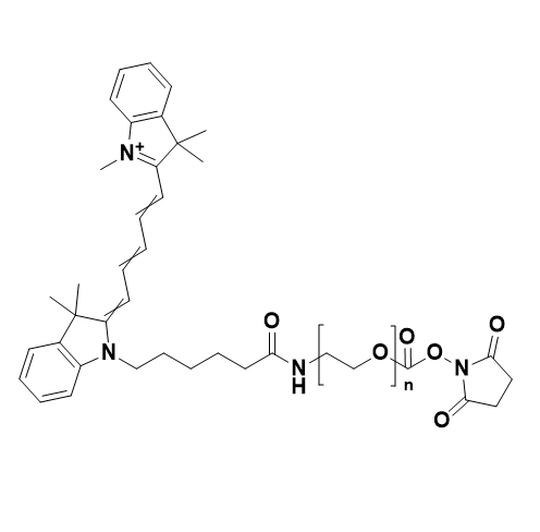 CY5-PEG-NHS，五甲川花菁染料-聚乙二醇-N-羟基琥珀酰亚胺酯